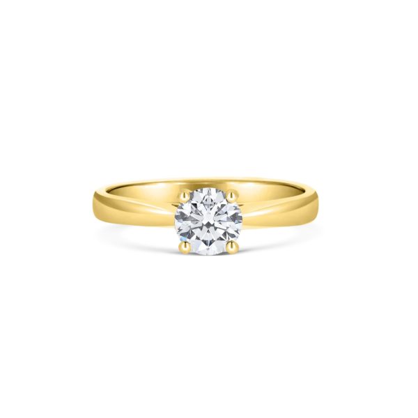 Lucida Single Stone Gold Engagement Ring - 4 Claws