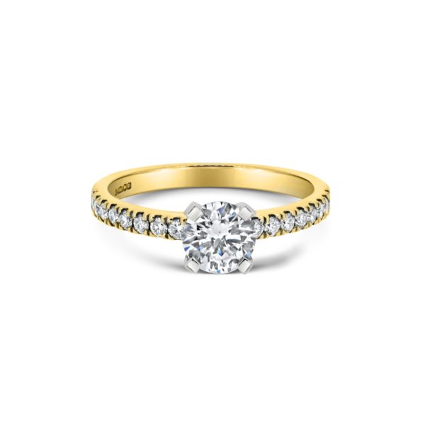 Lotte Round Cut Diamond Microset Engagement Ring
