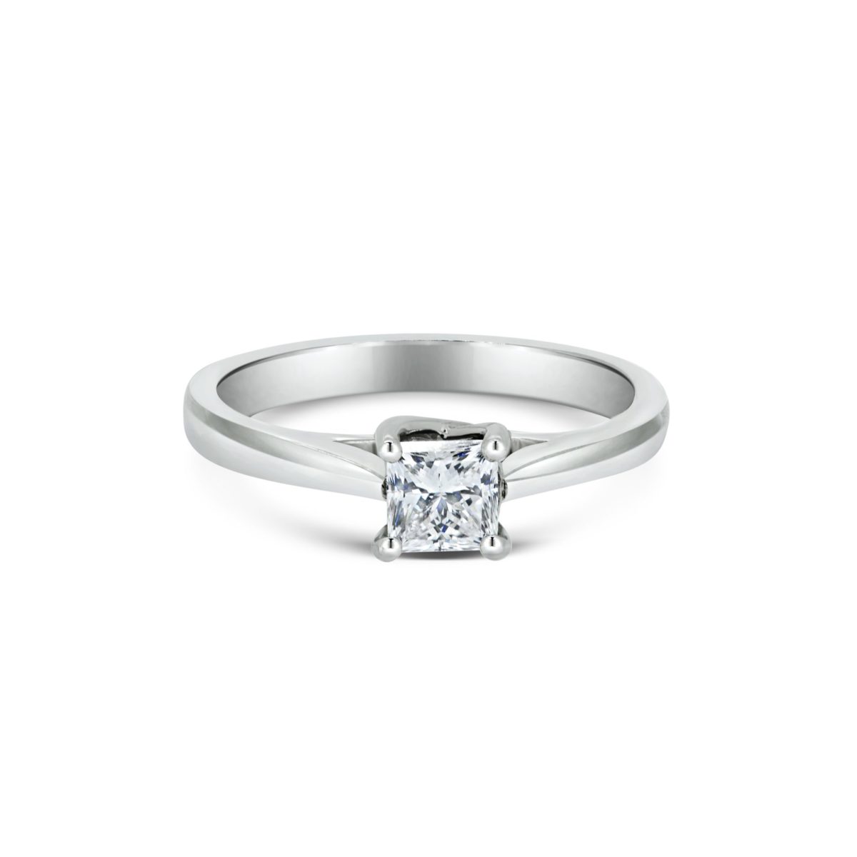 Anna Princess Cut Diamond Solitaire Engagement Ring