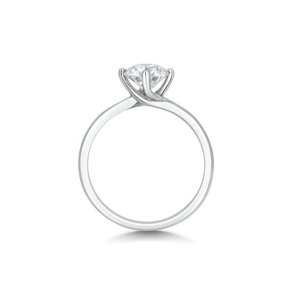 Yasmine Round Cut Diamond Solitaire Twist Engagement Ring