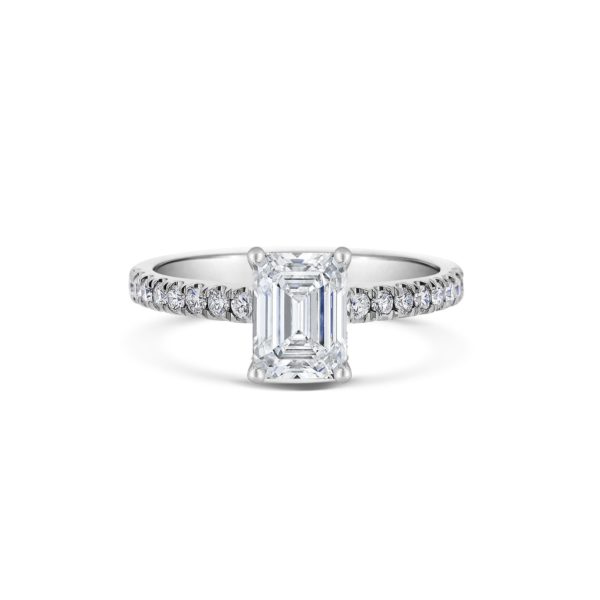 Adina Emerald Cut Diamond Microset Engagement Ring