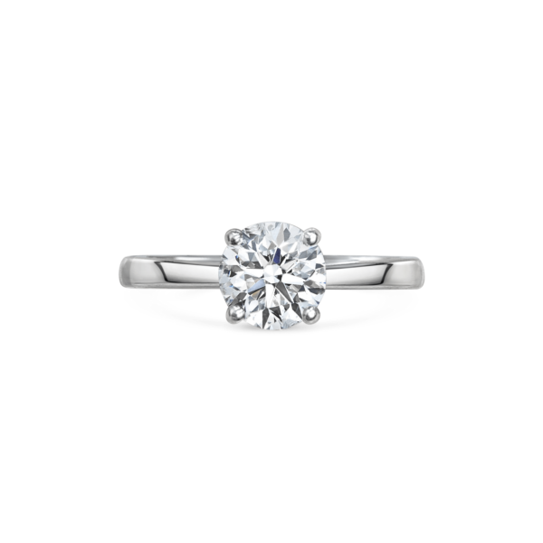 Charlotte Round Cut Diamond Solitaire Engagement Ring Front View