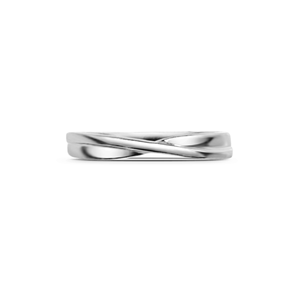 Grace Plain Crossover Wedding Band Front View