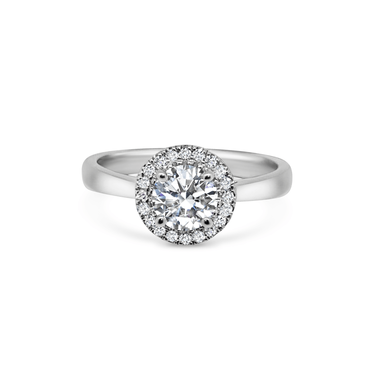 Hailey Round Halo Engagement Ring Front View