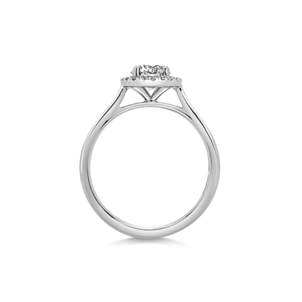 Hailey Round Halo Engagement Ring Side View