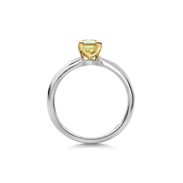 Nadine Natural Yellow Cushion Cut Diamond Solitaire Engagement Ring Side View