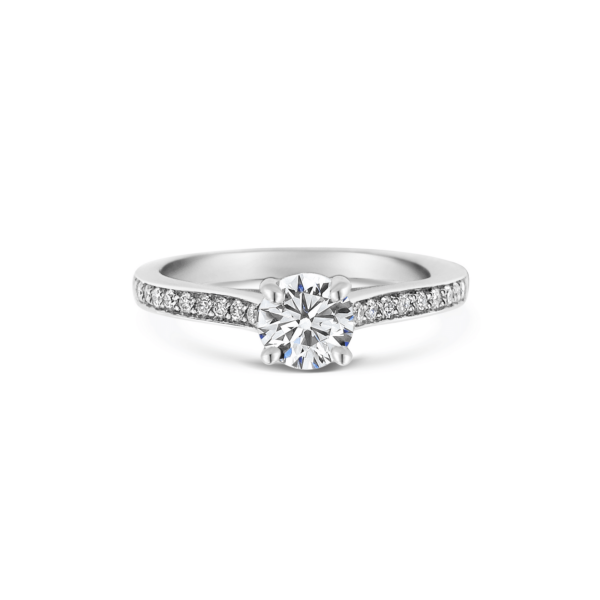 Noa Round Thread Shoulder Engagement Ring Front View