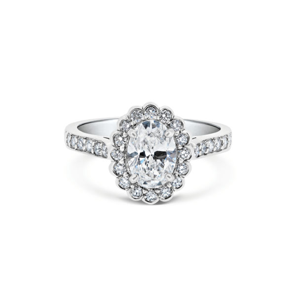 Odette Oval Cluster Microset Engagement Ring Front View
