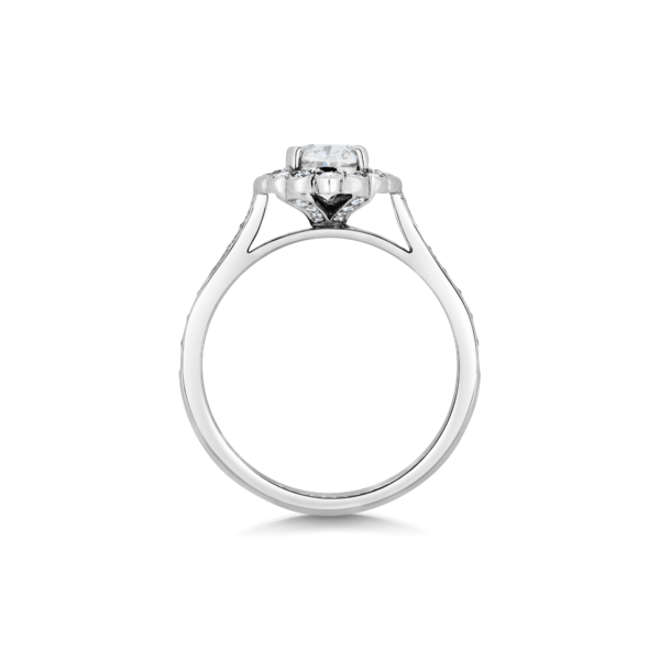 Odette Oval Cluster Microset Engagement Ring Side View