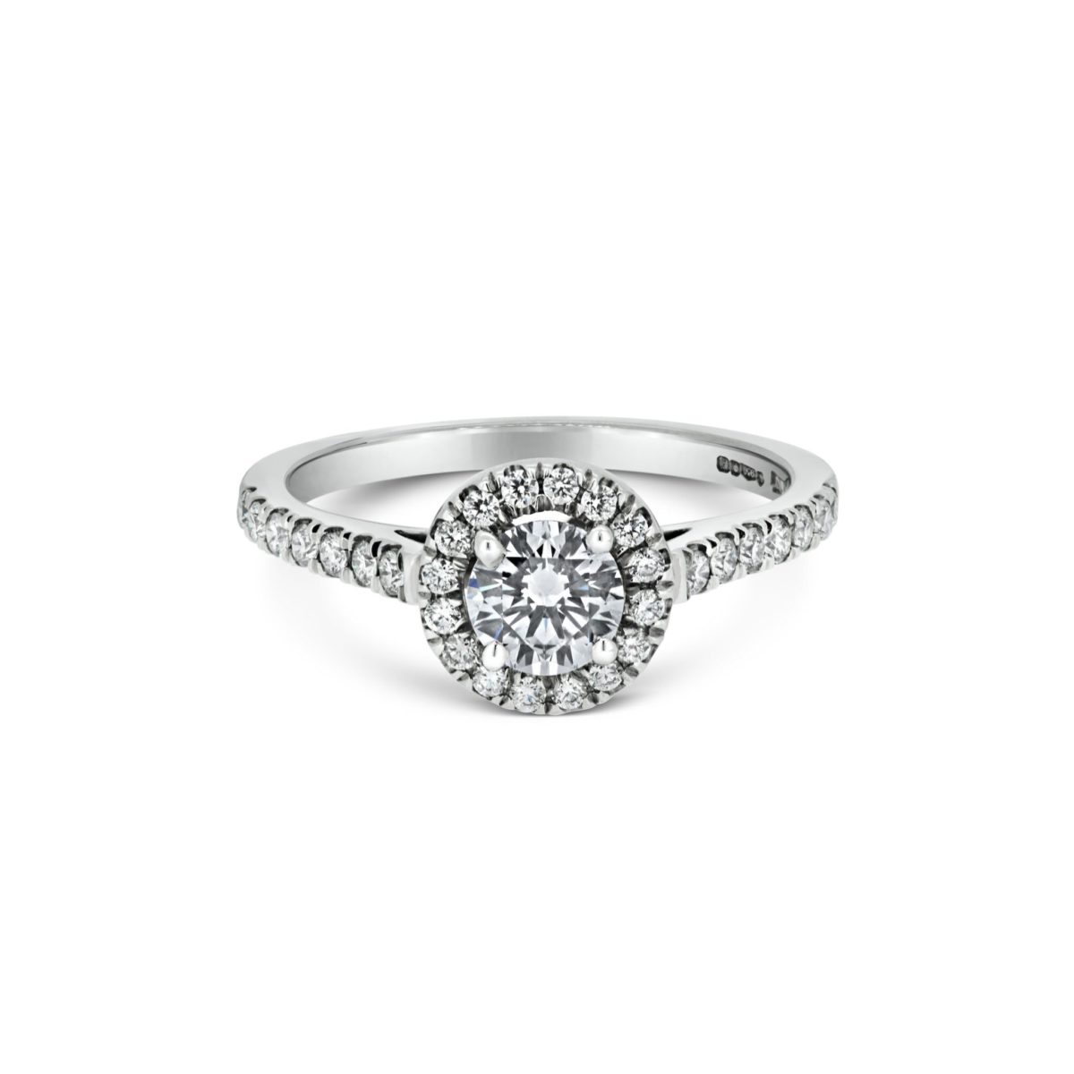 Alise Round Cut Diamond Halo Microset Engagement Ring