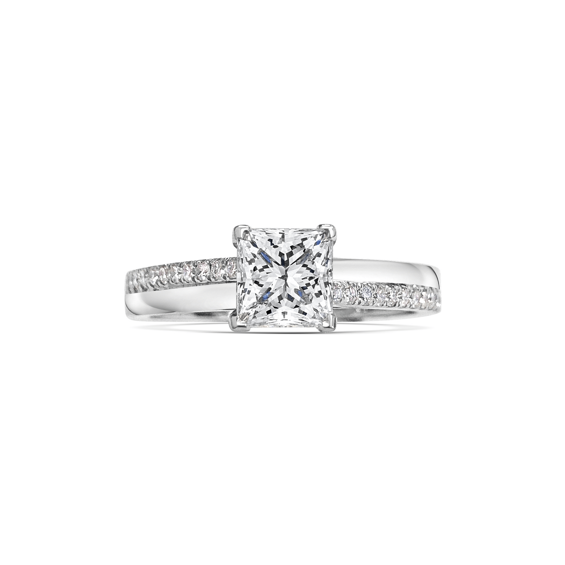 Sephora Princess Cut Diamond Microset Shoulder Engagement Ring Alan