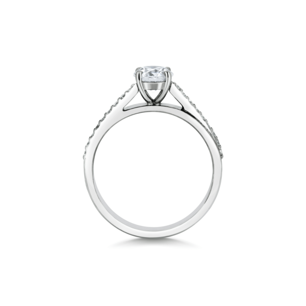 Sephora Round Cut Diamond Microset Engagement Ring Side View