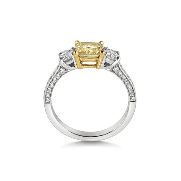 Layla Cushion Cut Natural Fancy Intense Yellow Diamond Engagement Ring