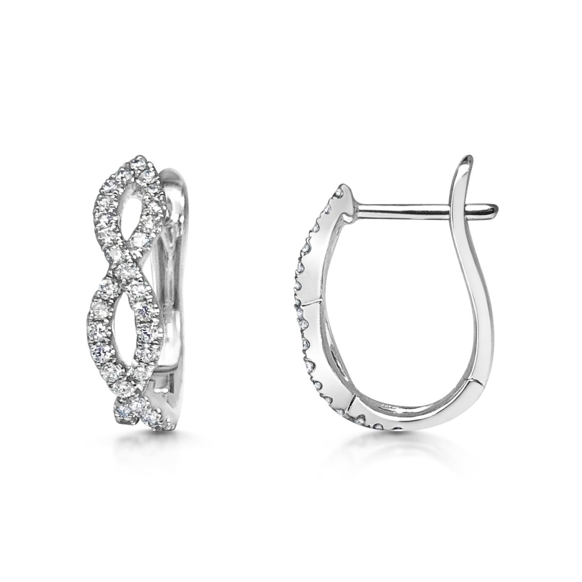 Freya Round Cut Diamond Affinity Design Hoop Earrings