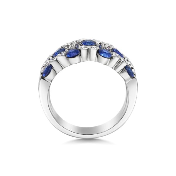 Eliza Round Cut Blue Sapphire & Diamond Eternity Ring