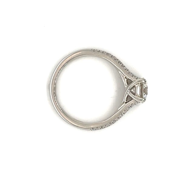 Mila Round Cut Diamond Microset Split Shoulder Engagement Ring