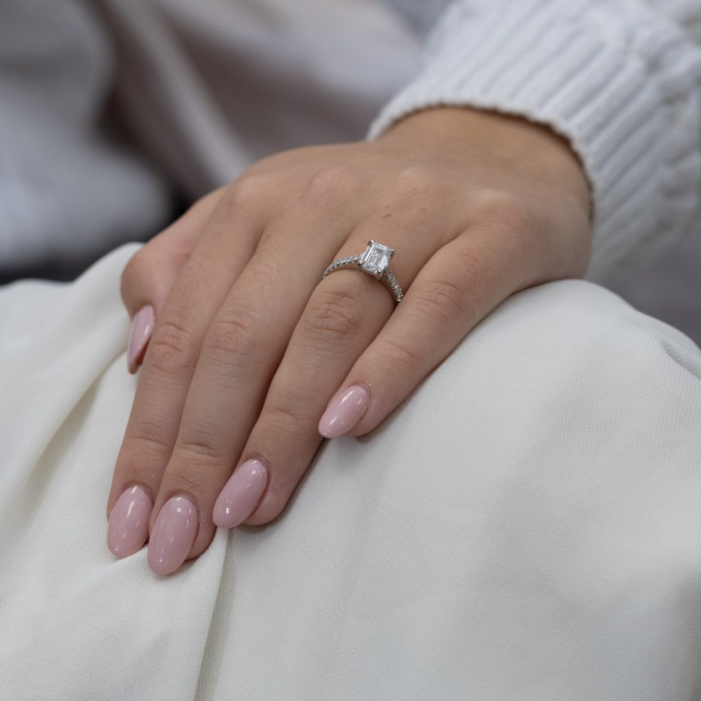 1.03ct Adina Emerald Lab-Grown Diamond Platinum Engagement Ring