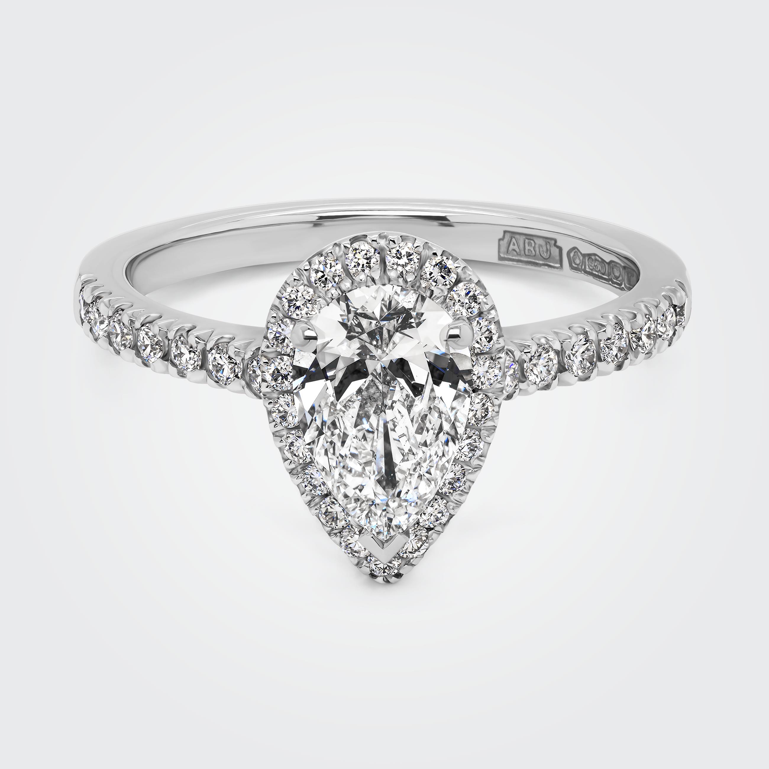 Alise Pear Cut Diamond Halo Engagement Ring