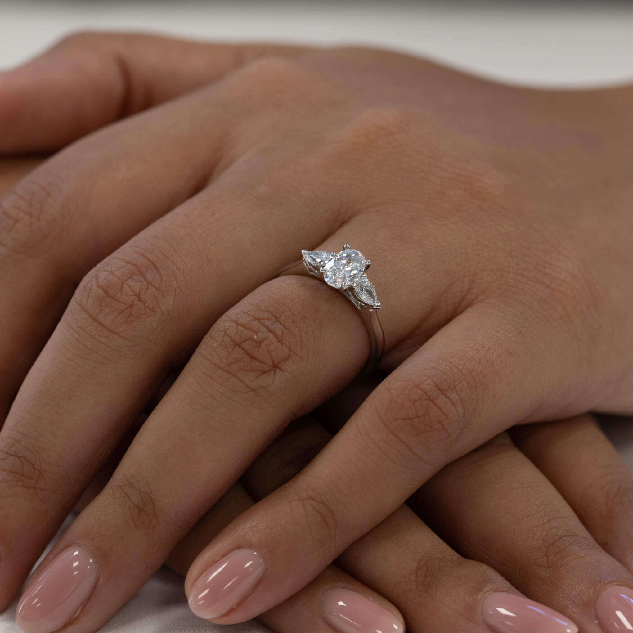 Oval 0.80ct Trilogy Plat Elsa