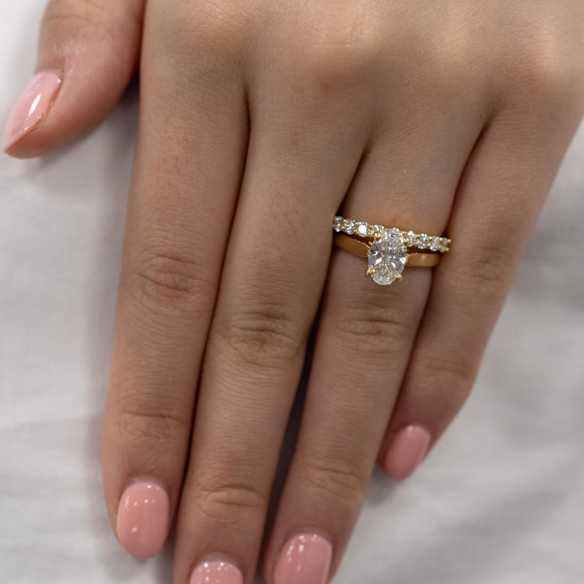 Round diamond eternity ring in 18ct yellow gold, handmade in Hatton Garden London by Alan Bick