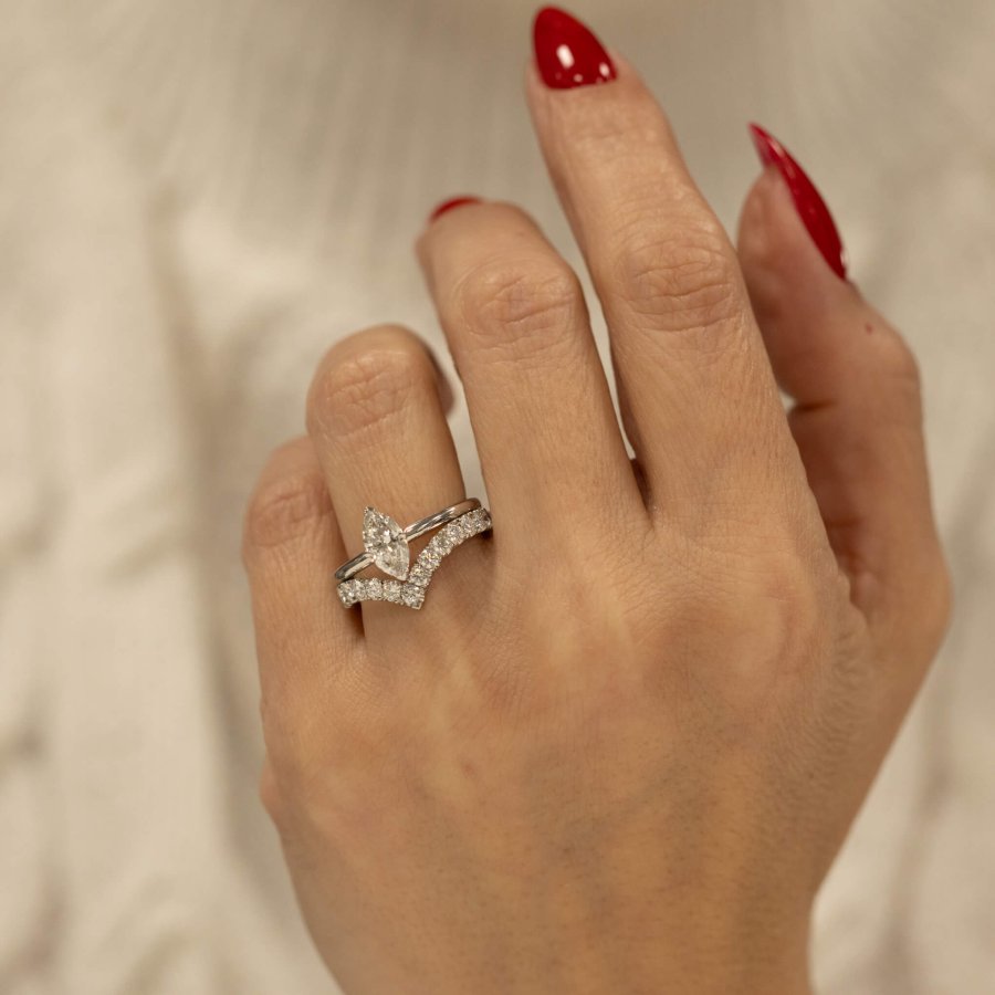 Marquise diamond hidden halo engagement ring in platinum, handmade in Hatton Garden London by Alan Bick