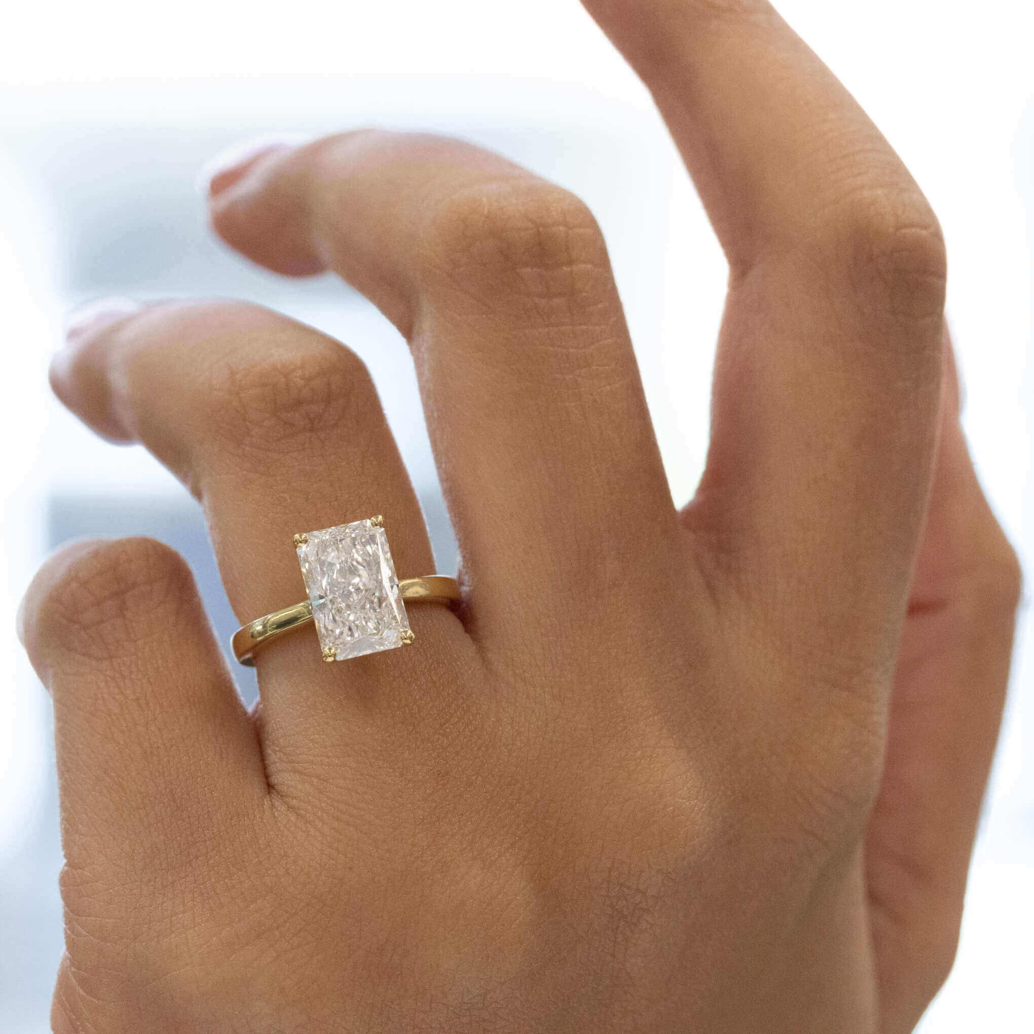 3.10ct Charlotte Radiant Lab-Grown Diamond Solitaire Gold Engagement Ring