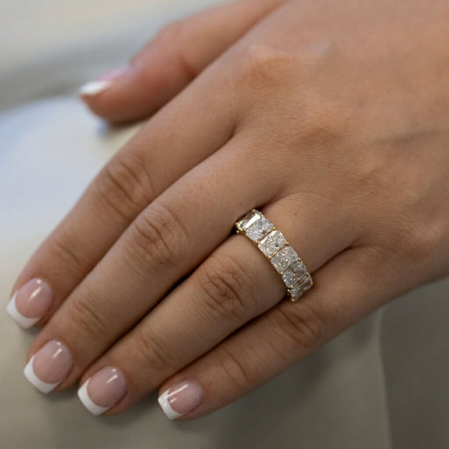 4.86ct Indie Radiant Lab-Grown Diamond Platinum Eternity Ring
