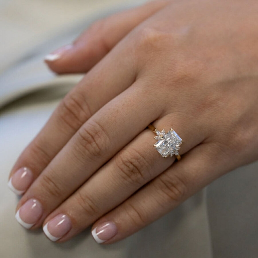 Sarah Radiant Engagement Ring, made in 18ct Yellow Gold, created in our Hatton Garden London workshops, by Alan Bick. Ready to Ship