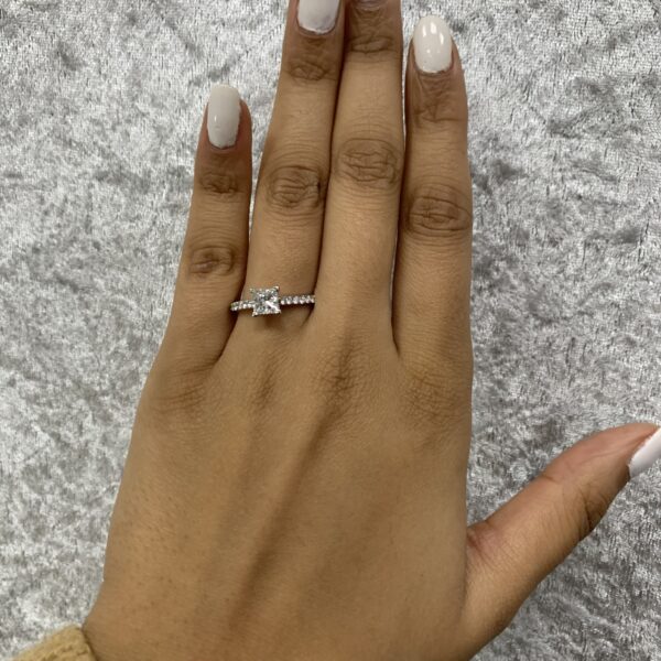 Adina Princess Cut Diamond Microset Engagement Ring