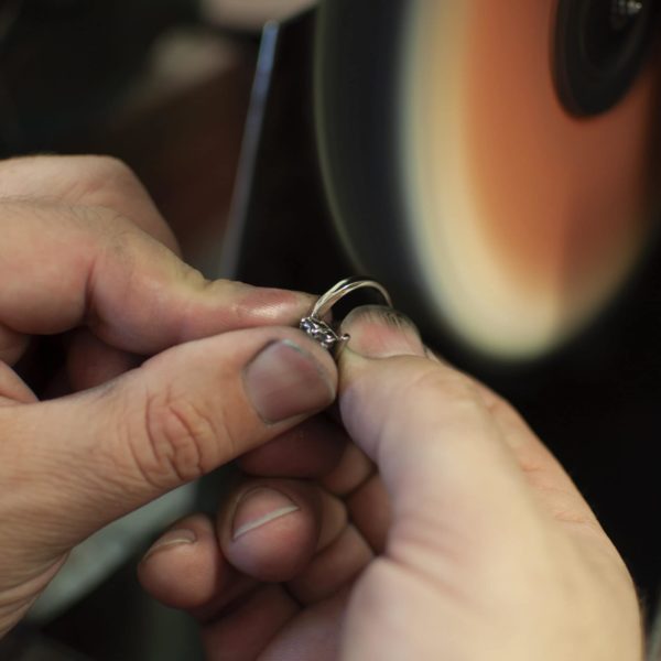 Engagement Ring Being Polished