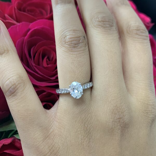 Ella Oval Cut Diamond Thread Set Engagement Ring