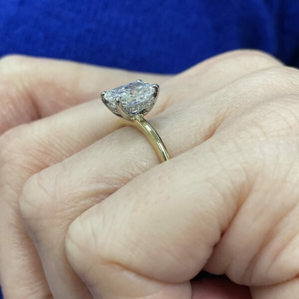 Lea Cushion Cut Diamond Engagement Ring Hand