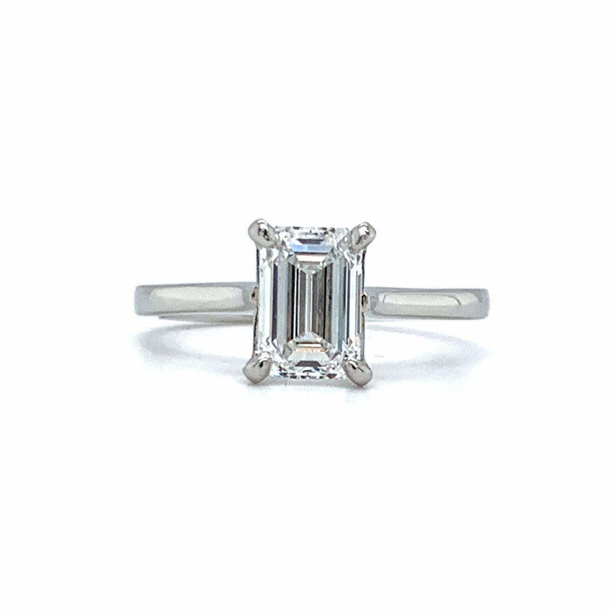 Leah Emerald Cut Diamond Solitaire Engagement Ring