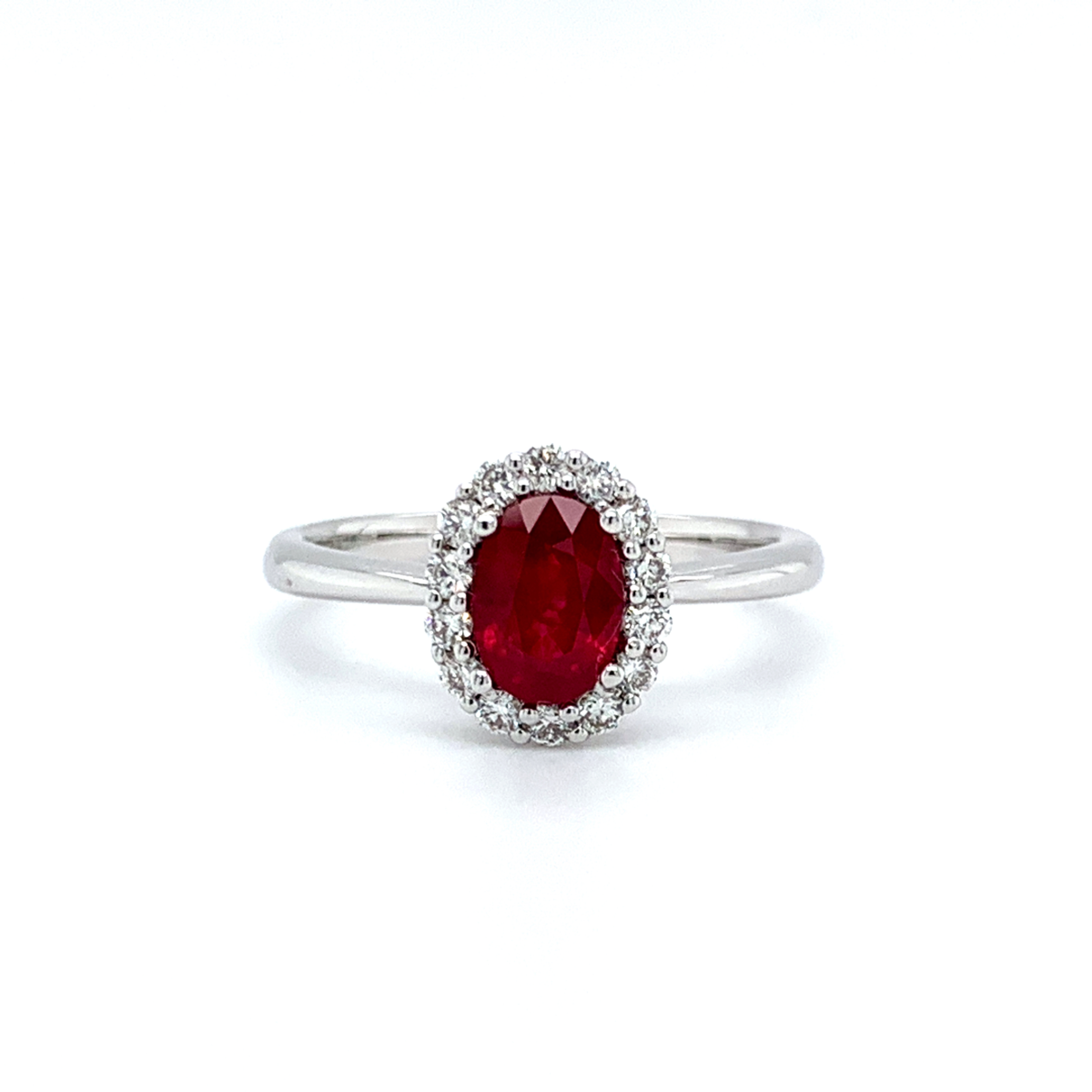 Rikki Oval Cut Ruby Halo Engagement Ring